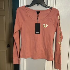 NWT Coral True Religion Long Sleeve Shirt